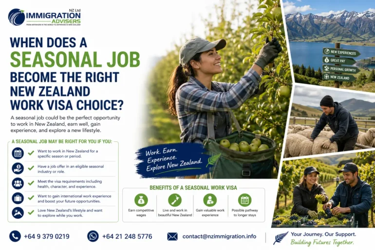 Worker preparing documents for a New Zealand Work Visa before seasonal employment